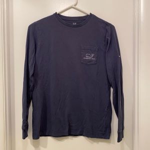 Preloved Vineyard Vines Boys Navy L/S Tee, Sz M (12-14)